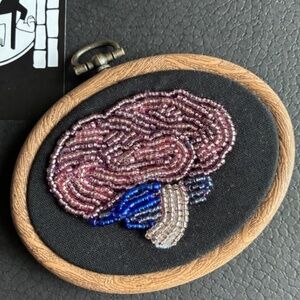 Glass Glitter Beaded Brain Embroidery Wall Art Handmade
